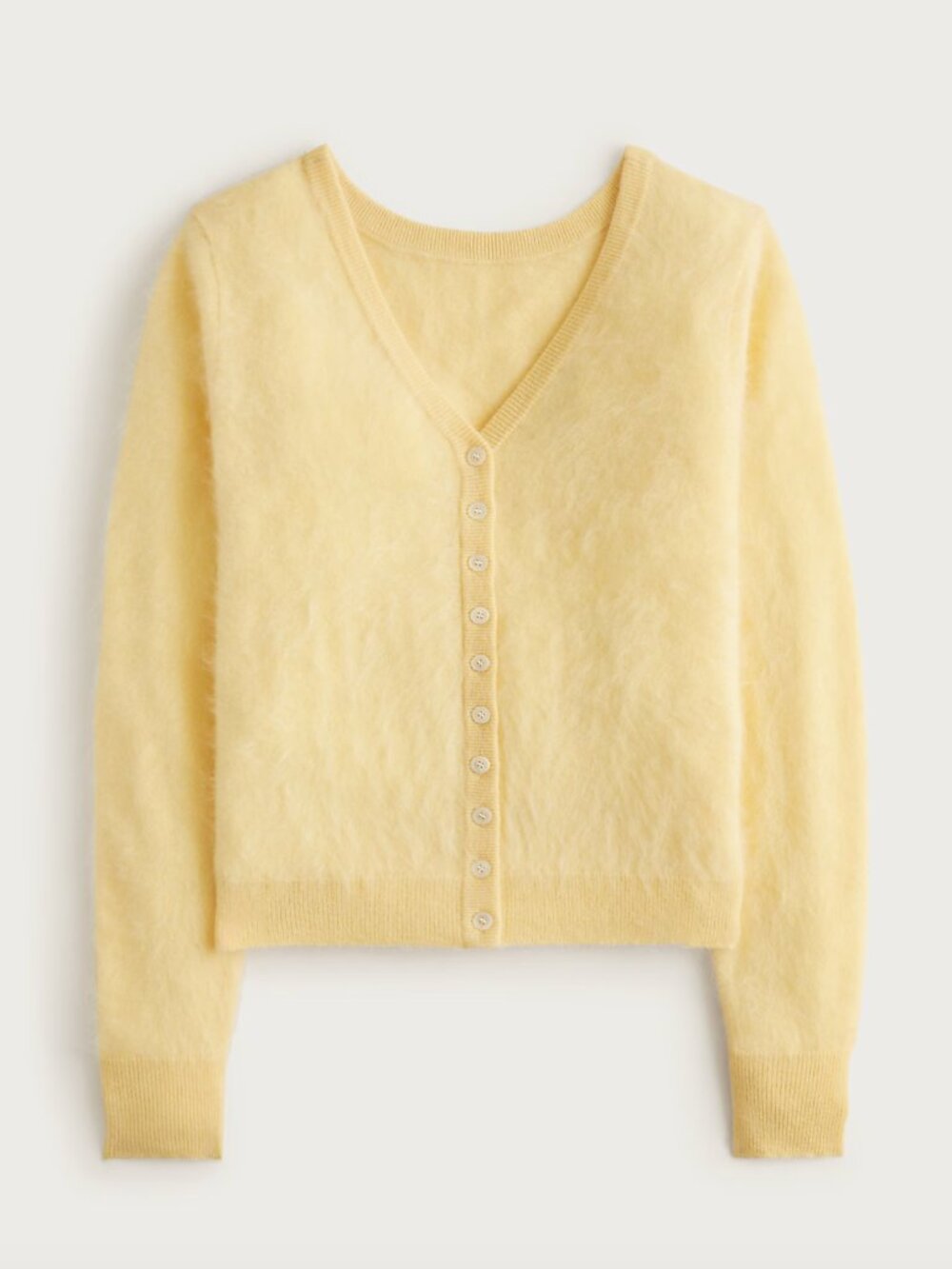 J.Crew Brushed Cashmere Reversible Cardigan in Yellow Size M